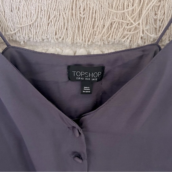 Purple satin button cami - Picture 5 of 6